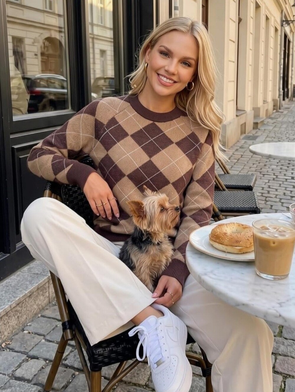 Stylish Sweaters Argyle Colorblock Pullover Sweater - Plaid Checkered